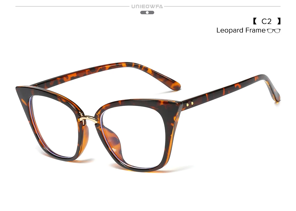 UNIEOWFA Ретро кошачий глаз очки для женщин оправа прозрачные оптические очки в оправе при близорукости очки по рецепту винтажные