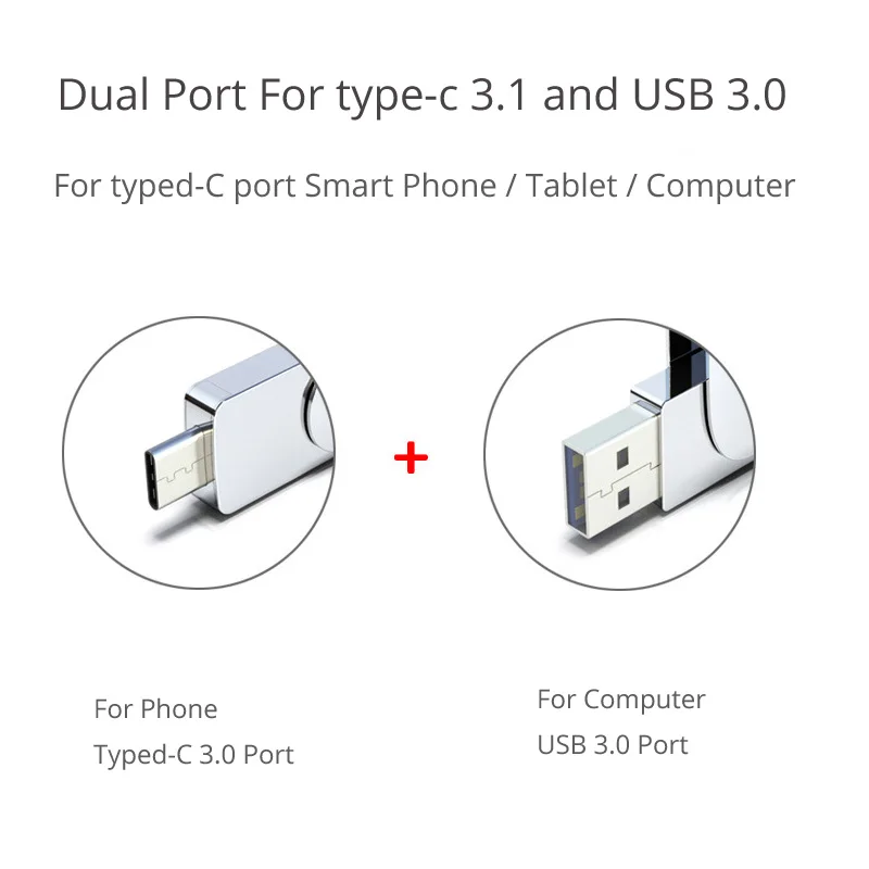 Metal Dual Type-C 3.1 Phone USB Flash Drive OTG 32G Pen Drive 3.0 For Laptop Desktop 32GB 64GB USB Pendrive For Type C Phone Metal Dual Type-C 3.1 Phone USB Flash Drive OTG 32G Pen Drive 3.0 For Laptop Desktop 32GB 64GB USB Pendrive For Type C Phone