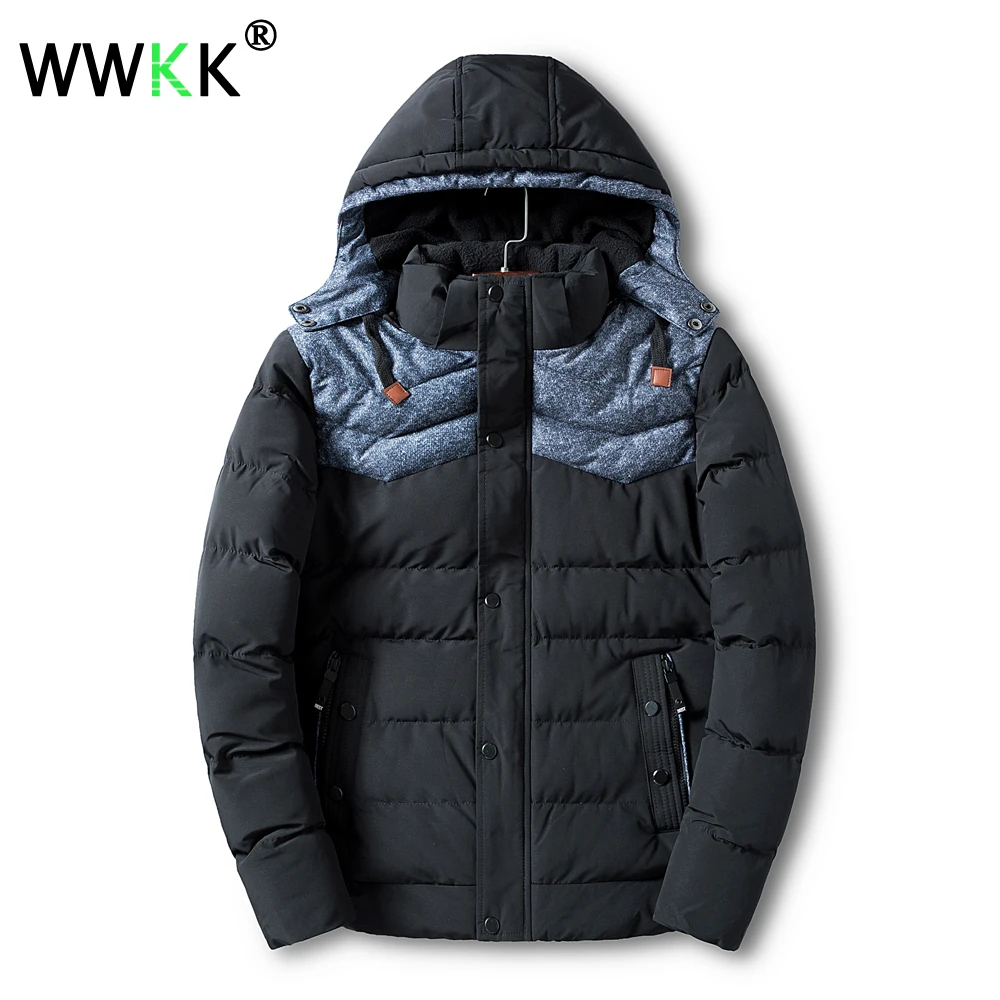 WWKK новинка зимняя куртка для мужчин уплотненная теплая мужские парки пальто с
