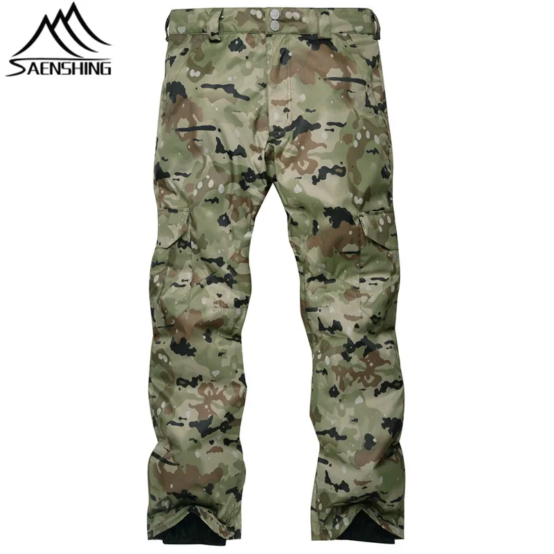 SAENSHING Camouflage Ski Pant Men High Waist Waterproof Snowboard Pant