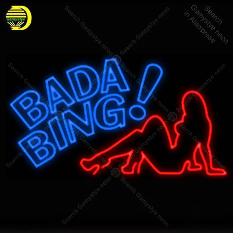 Neon Sign for Bada Bing Lady Light Bulb sign Beer Bar club Game room handcraft glass tube light Decor lamps sale | Освещение
