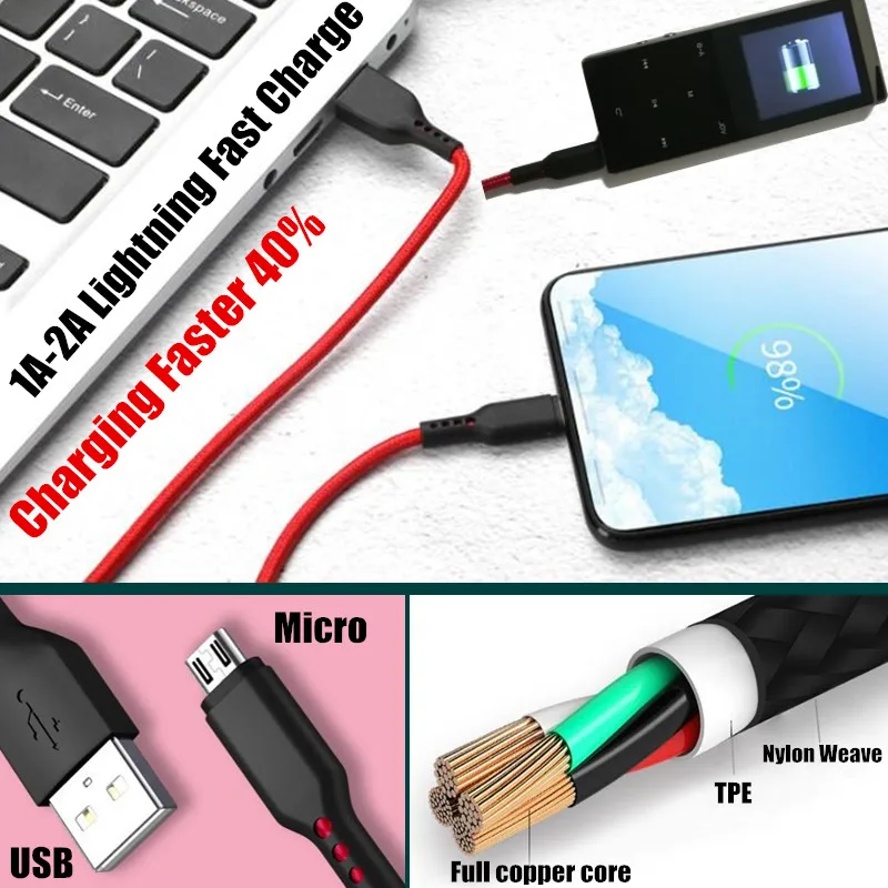 2.4" Wireless HiFi HD MP3 MP4 Player,Stereo Bass Mic Earphone,Fast Charge Cable,Speaker FM Record&TF Slot+32GB TF Card