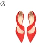 GOXEOU Women's Pumps Flock D'Orsay Nude Black Red Pointed Toe Hook High Heels Party Sexy Fashion Office Lady Shoes Size 32-46 ► Photo 3/6