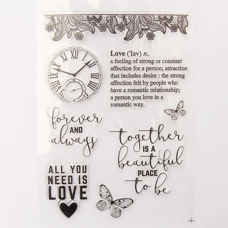 

vintage art of letters clock transparent silicone clear stamp for scrapbooking DIY craft decoration stamp kids stationery
