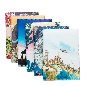 

New Colorful Print Travel Women Men Slim Passport Cover Credit Card ID Holder Ticket Wallet Document Checkbook Organizer Purse