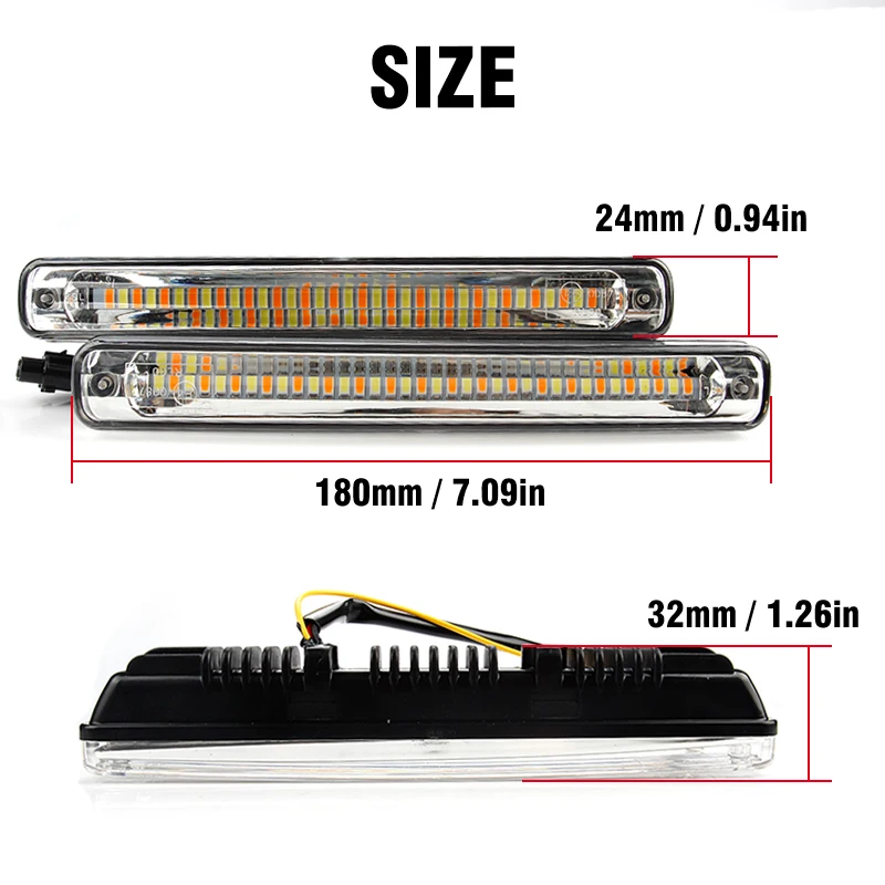 2 шт последовательных плавных Автомобильный светодиодный drl Дневной светильник DRL+ желтый указатель поворота светильник супер белый DRL Противотуманные фары автомобиля 12V