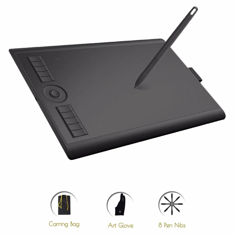 GAOMON M10K versión 2018 10 x 6,25 pulgadas, tableta para dibujo gráfico con bolígrafo, bolígrafo pasivo de 8192 niveles de presión - 1
