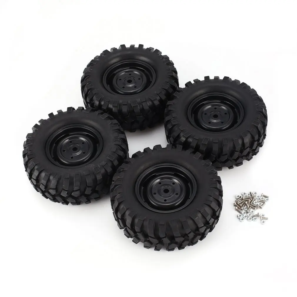 

4pcs 96mm 1.9inch Rubber Tire Tyre with Beadlock Wheel Rim for AXIAL SCX10 90046 RC4WD D90 1/10 RC Off-road Crawler Car