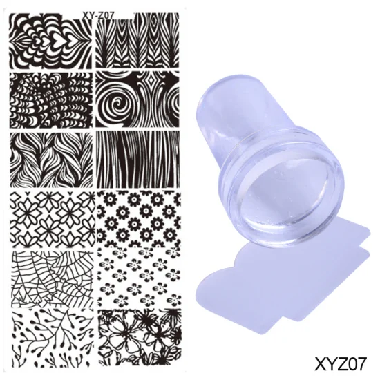 3 шт набор стемпинга для ногтей 12x6 см Ловец снов стальные шаблоны 2,3 см прозрачные силиконовые стемпер скребок Инструменты для ногтей TR182 - Цвет: XYZ07
