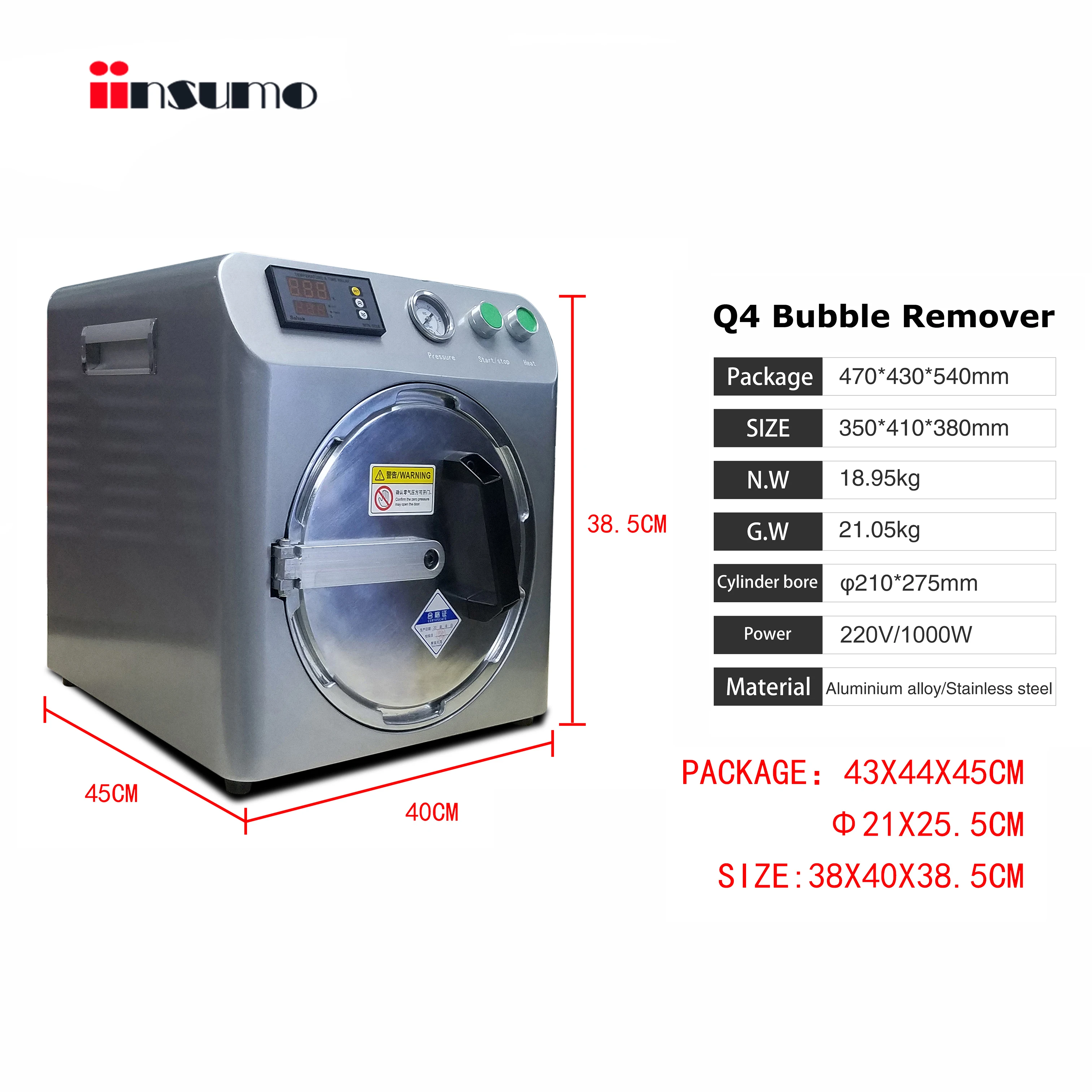 

Q4 Bubble Remover / Debubbler / Autoclave Working with Q5 / BM01 / BM11 Laminator After Phone Screen / LCD Display Laminating