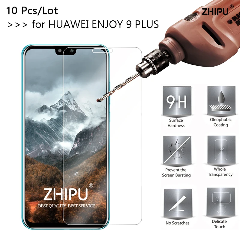10 шт./лот закаленное стекло для Huawei Y9 2019 Защитное экрана 2.5D 9H Enjoy 9 Plus | Мобильные