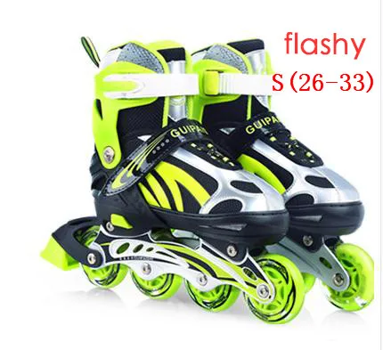 Профессиональные мягкие мигающие роликовые коньки 8 колес освещенные роликовые коньки обувь для детей Открытый Fingure катание - Цвет: Flashy Green S