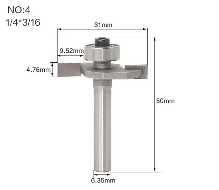 1/" 1/2 хвостовик" Т "типа печенья шарнирный слот резак для соединения/долбежные фрезы для деревообработки - Длина режущей кромки: NO 4