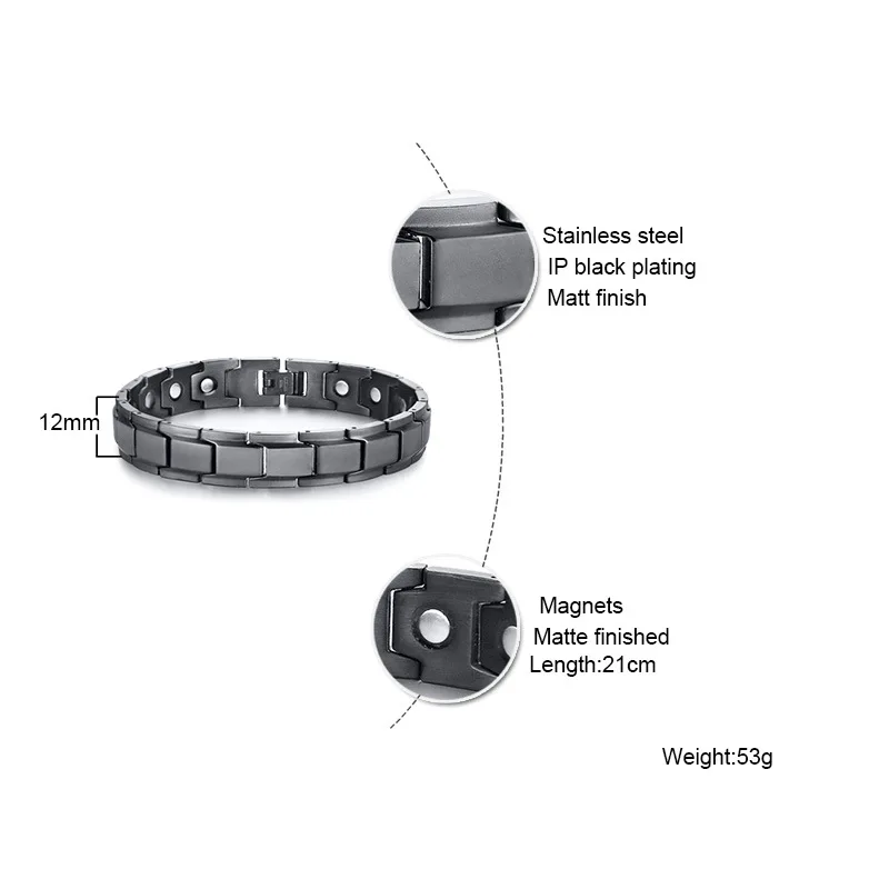 Горячая Мода Здоровый Магнитный браслет для мужчин мощность терапевтические магнитики браслеты для женщин мужские ювелирные изделия подарок Pulseira