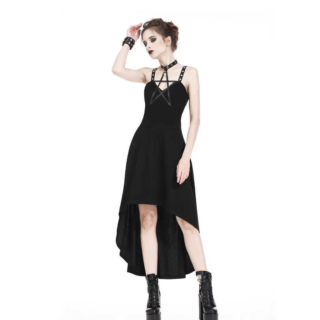 Darkinlove Для женщин Гот холтеровское Neck High low платье комбинация DW184|Платья| |