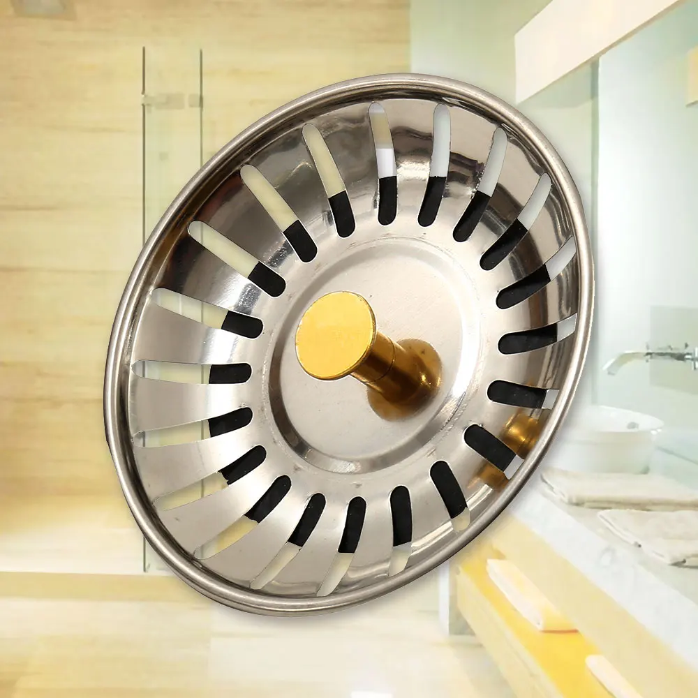 

1pc Stainless Steel Kitchen Sink Strainer Stopper Waste Plug Sink Filter Bathroom Kitchen Accessories Hair Catcher High Quality