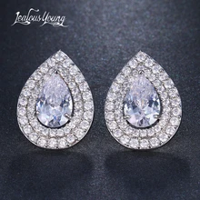 Новые модные двухрядные висячие серьги-капельки для женщин Роскошные AAA+ кубический цирконий серьги-гвоздики Свадебные украшения Brincos AE566