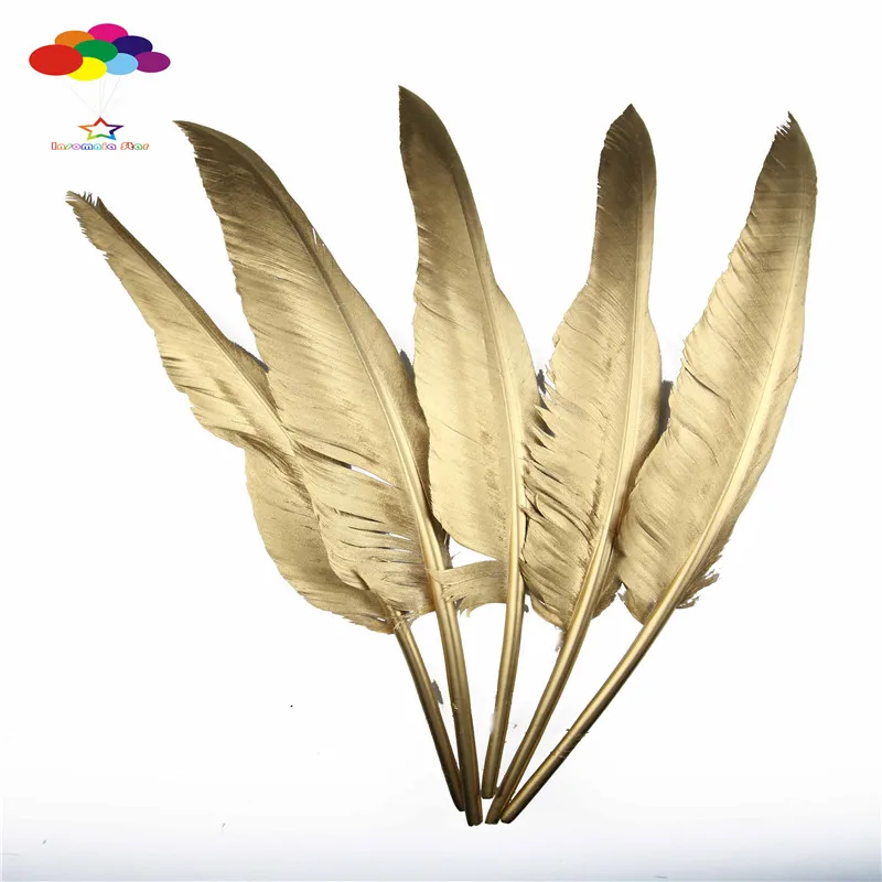 

Wholesale 10 Taiwan humpback feathers 35-40CM (14-16 inch) gold jewelry DIY decorative buckle feathers accessories
