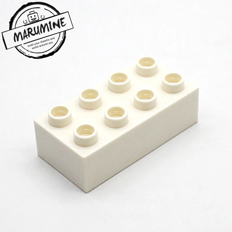 MARUMINE, большие кирпичи, 2x4, Duplo, блок, 30 шт./лот, классический набор, Обучающие игрушки, подарок для детей, сделай сам, набор строительных кирпичей - Цвет: Белый