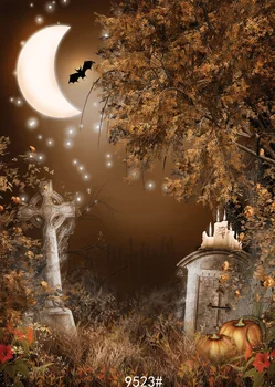 

Night moon photography backdrop Halloween pumpkin backgdrop 10x10ft Photo background Fond studio photo vinyle SJOLOON