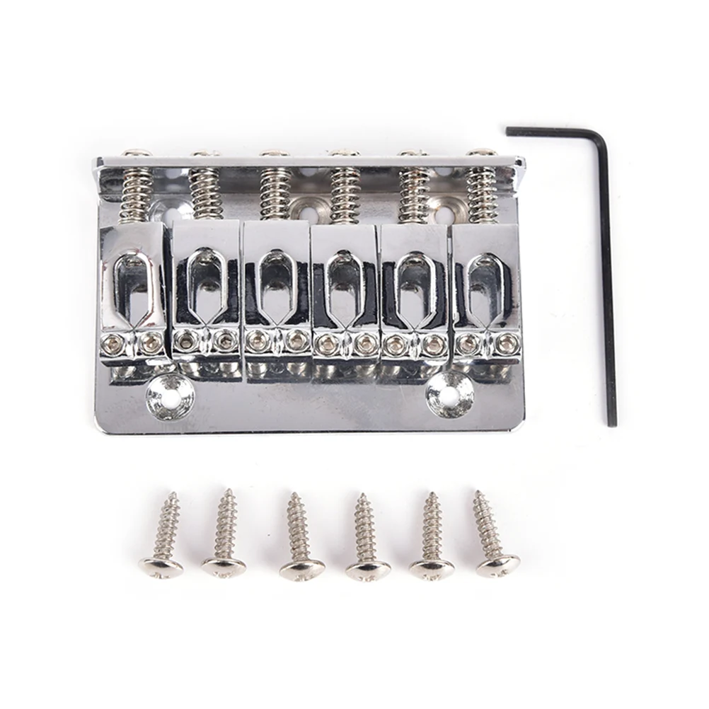 Guitar Bridge 6 Saddle Electric Guitar Top Load Bridge Hardtail Fixed Bridge 78mm Chrome Guitar Parts
