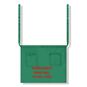 

Customized logo printing Apron for chef work wear Embroidery logo resturant work wear half body cotton apron