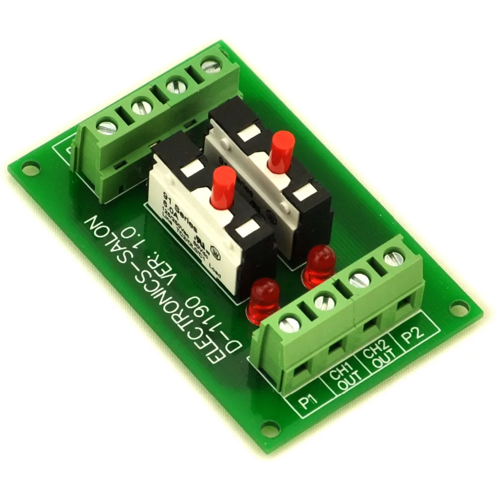 

Panel Mount 2 Channel Thermal Circuit Breaker Module.