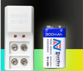 

9V 6F22 300mAh NI-MH Rechargeable Battery + 9V High Current Smart Charger Free Shipping