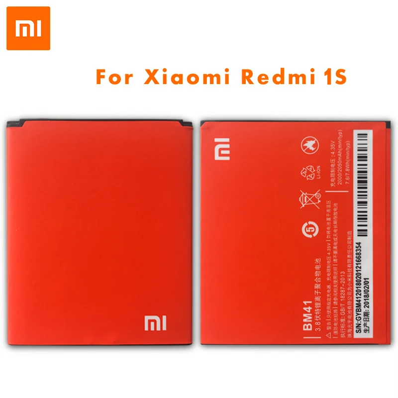 Оригинальный Xiaomi BM41 аккумулятор для телефона 2A Redmi Hongmi Red Rice 1 1S 2 Высокая емкость