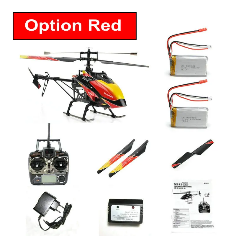 Двигатель щетки WLtoys V913 2 4G 4ch с одним пропеллером Радиоуправляемый вертолет 70 см