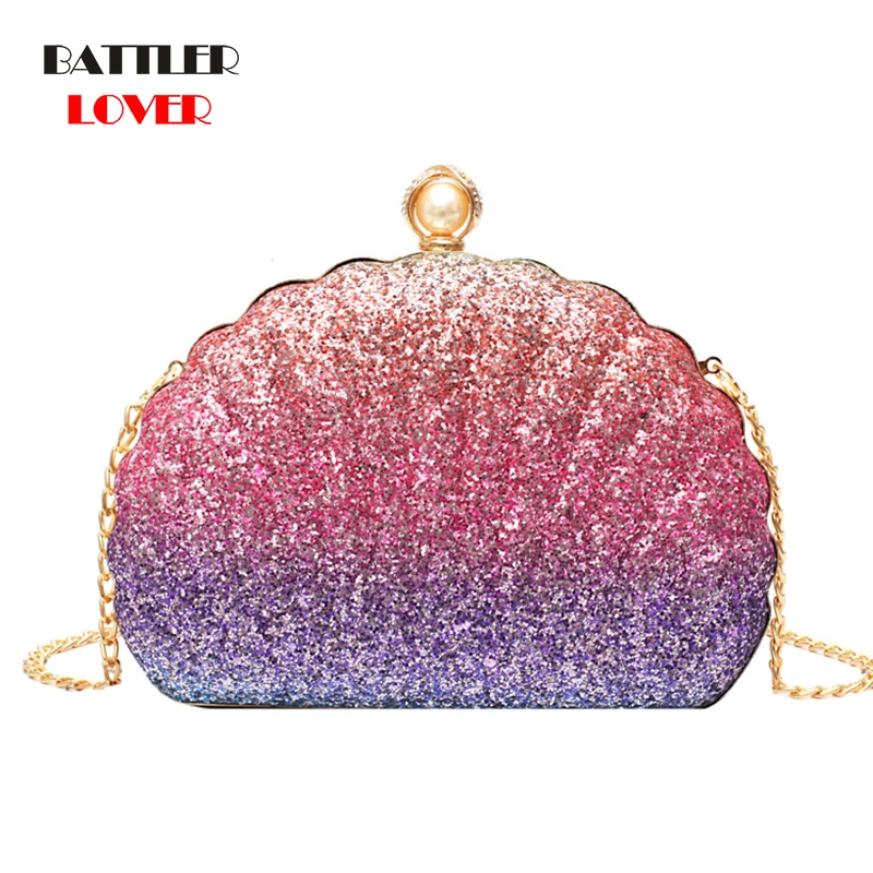 

New Fashion Shell Bag Chain Shoulder Solid Colorful Handbags Women Small PVC Crossbody Bags Ladies Evening Handbag Shoulder Bag