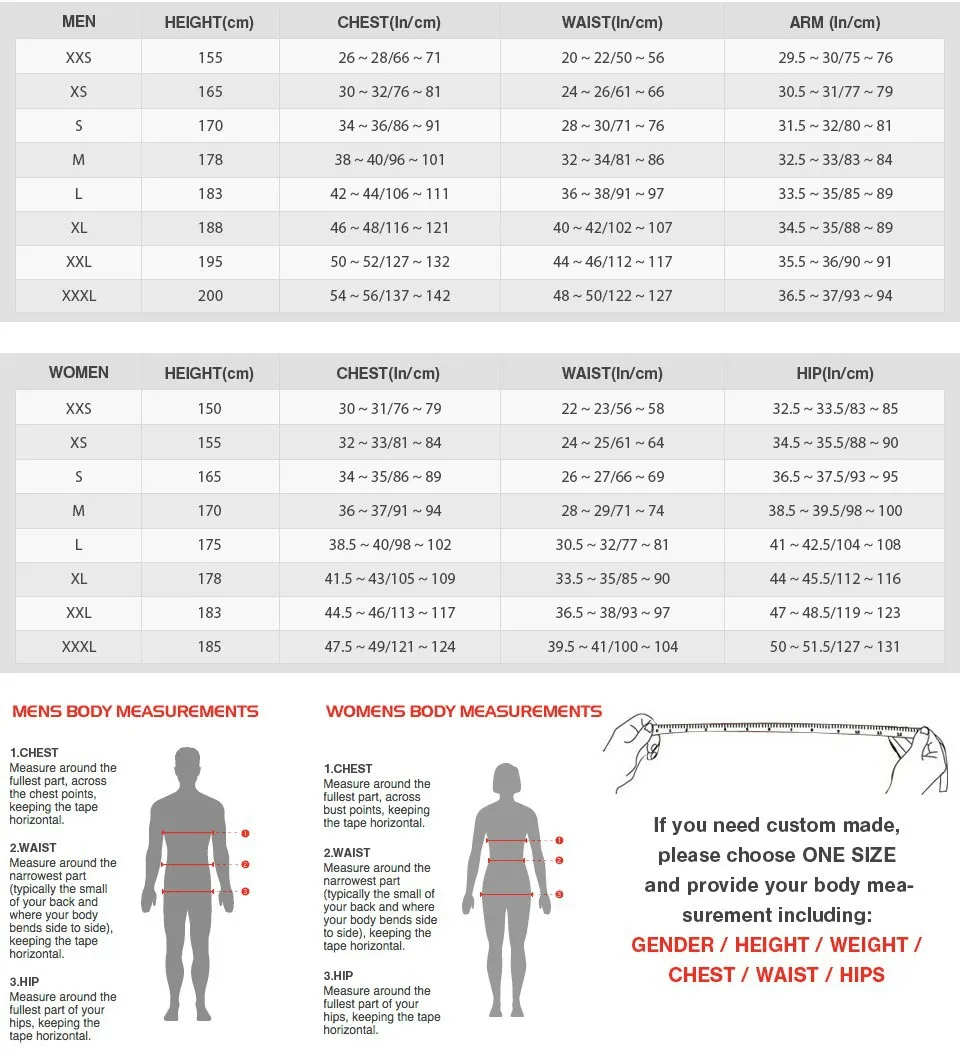 Size Chart 2015-Unicosplay