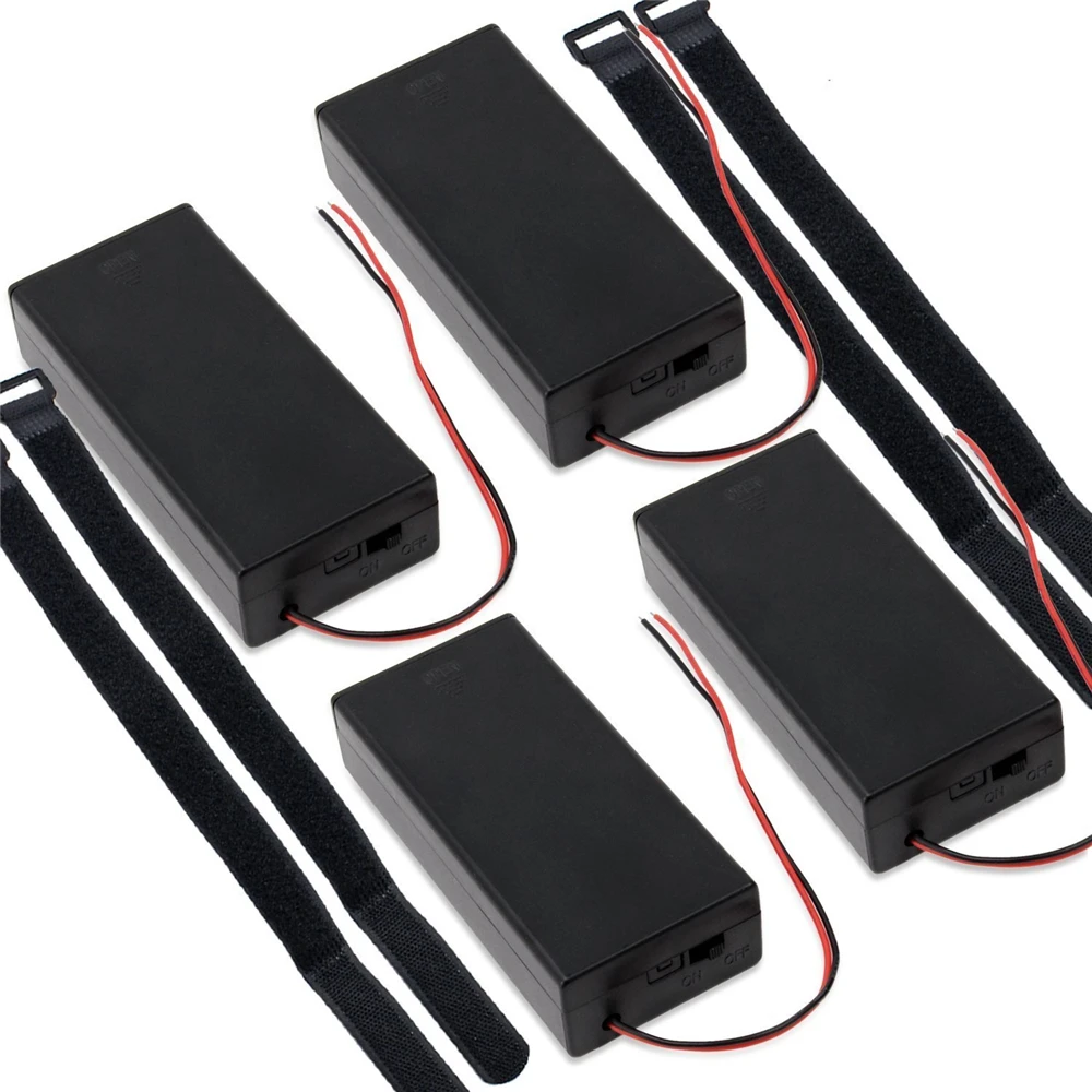 

New Black Plastic 18650 Battery Storage Case 3.7V For 2x18650 Batteries Holder Box Container With 2 Slots ON/OFF Switch 5pcs