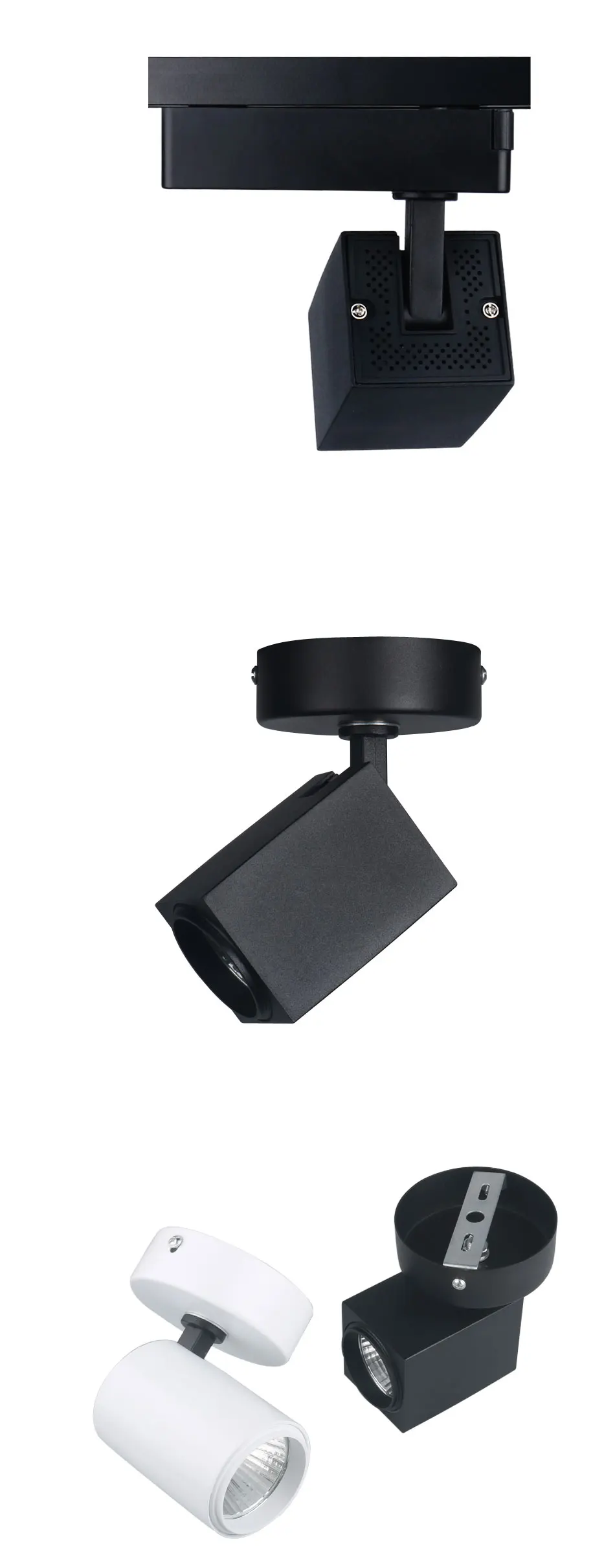 LED Track Light Suqare Round Rail Ceiling 12W Spot Lights Clothes Shoes Store Windows Exhibition Spotlights Showrooms Lighting (6)