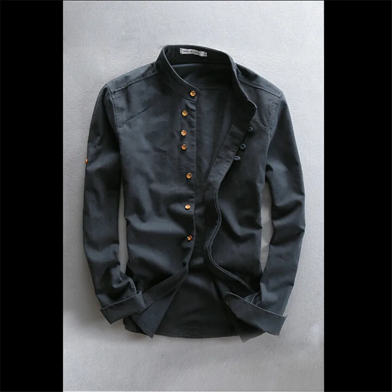 Man Summer Linen Long Sleeve Shirt Chinese Style Vintage Fashion Male Shirts For Man Autumn Spring Summer Ws994 