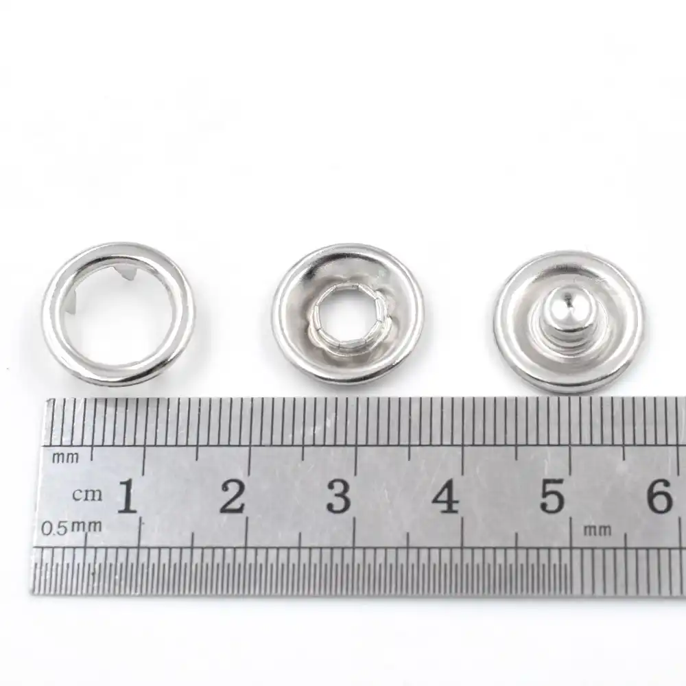20 Sätze 12,5 mm Silber Druckknöpfe Druckknopf Popper Prong Ring Knöpfe