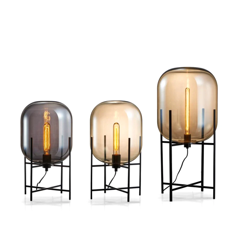 New arrival Creative Simple Table Lamp Glass Lampshade Desk Light Black E27 Edison Art Home Shop