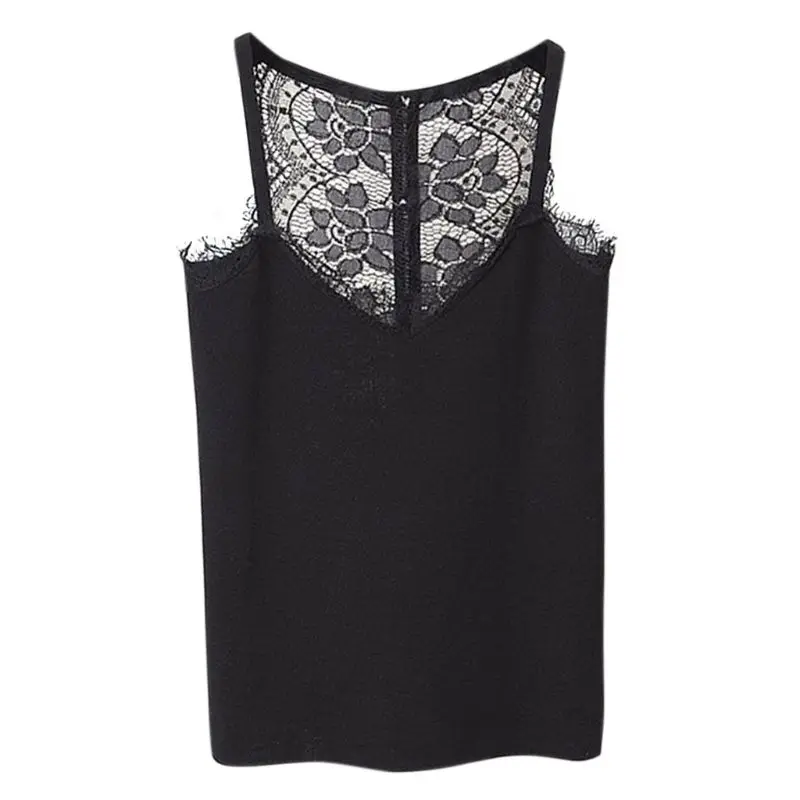 

Lace Sling Vest Sleeveless Summer Sexy Fashion Camisole Solid Color Crochet Crop Top