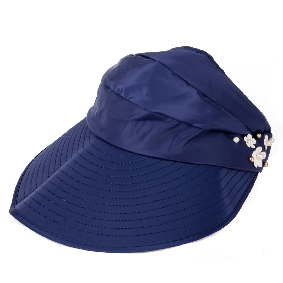Summer Wide Brim Hat Visor Cap Foldable Fower Beach Sun Hat Women Outdoor Anti-UV hats BBYES