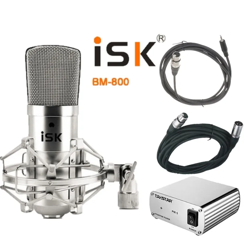 Профессиональный конденсаторный микрофон ISK BM800 для студии и вещания с блоком