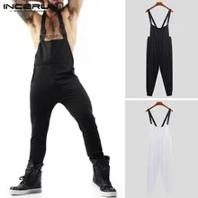 INCERUN модный однотонный европейский и американский мужской Карманный комбинезон на бретелях комбинезон Повседневный свободный уличная комбинезон 5XL