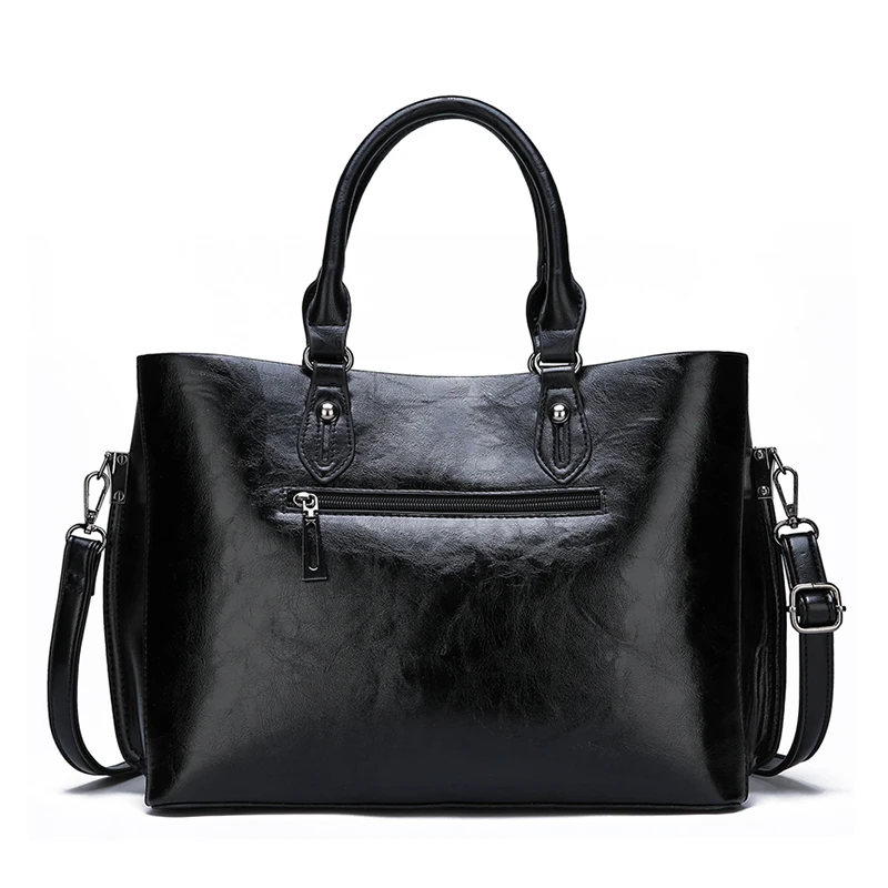 Высококачественная сумка из комбинированной кожи с масляным воском, два комплекта женских сумок, новая модная высококачественная повседневная сумка через плечо