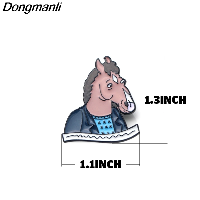 P2604 Dongmanli BoJack Horseman рисунок искусство эмалированные булавки и броши для женщин мужчин нагрудные булавки рюкзак сумки значок подарки