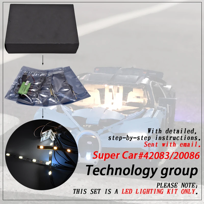 

Led Light Set (only light included ) For legoings 42083 Super Car Compatible 20086 Technic Building Blocks Bricks Bricks