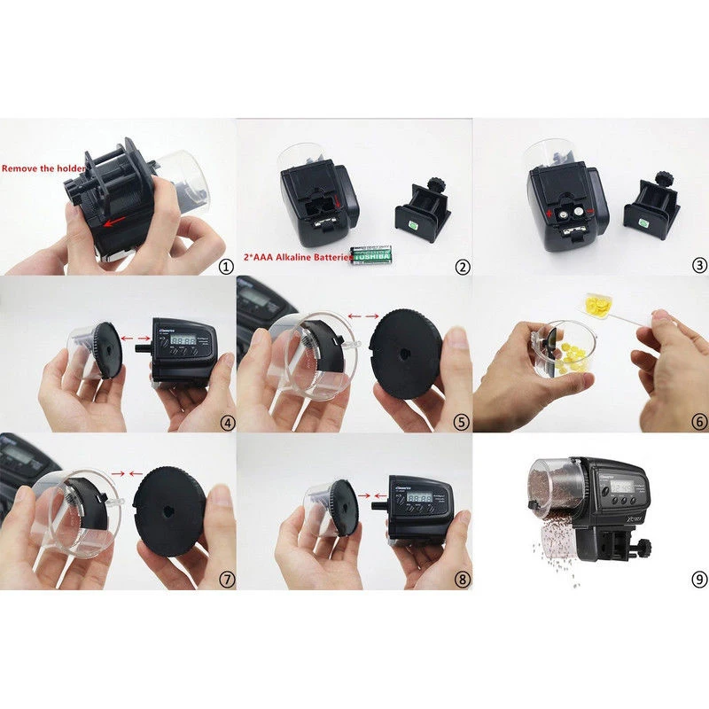 Pаспродажа Аквариум 65 мл автоматическая кормушка для аквариума автоматические кормушки с таймером дозатор для кормления домашних животных с ЖК диспл...