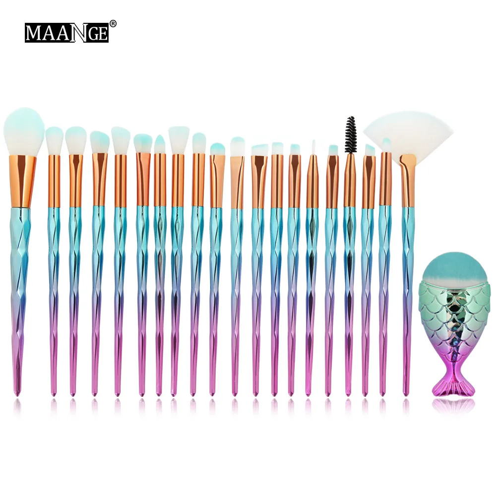 

MAANGE Makeup 21 PCS Makeup Brush Set Tool Eyebrow Eyeliner Blush Cosmetic Concealer Brushes Foundation Brushes 2018 DEC 04