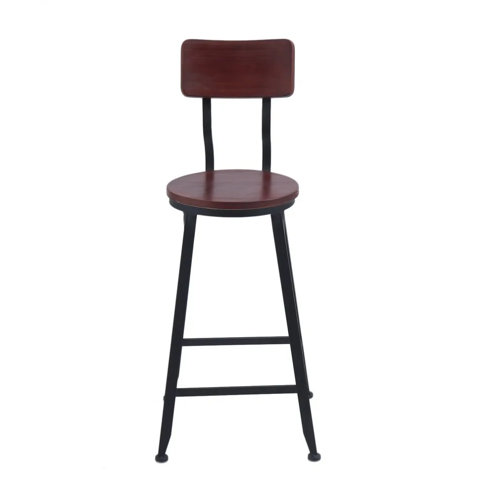 Vintage Rustic Kitchen Dining Chair Durable Pub High Barstool Comfortable Modern Bar Stool Industrial Barstool Home Furniture
