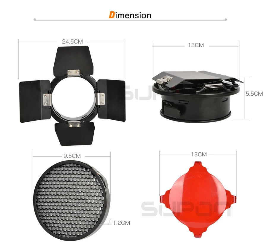 Godox-kit de porta de celeiro com grade