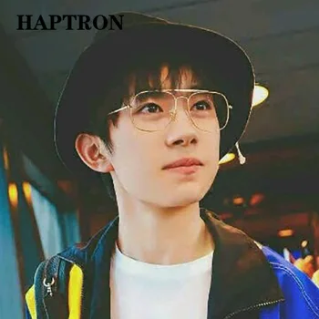 

HAPTRON Retro Oversized Square Glasses Frame Men Designer Brand Vintage Optical Clear Glasses Alloy Eyeglasses Frames oculos