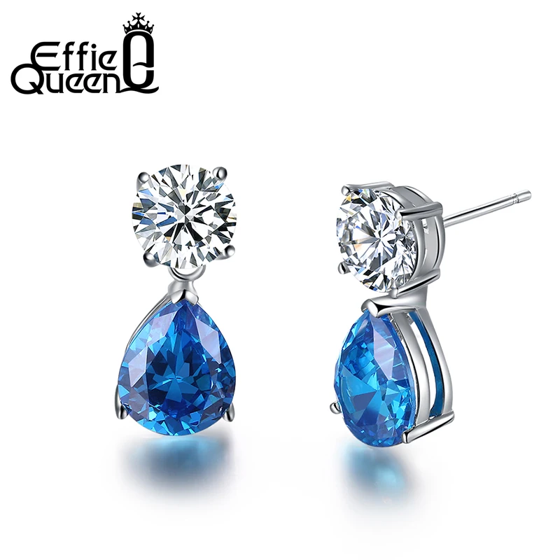 Женские серьги капли Effie Queen Starlite большие с австрийским кристаллом класса ААА